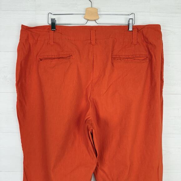 Anthropologie Maeve The Naomi Wide-Leg Flare Pants Plus Size 26W Orange Preppy - Picture 8 of 16
